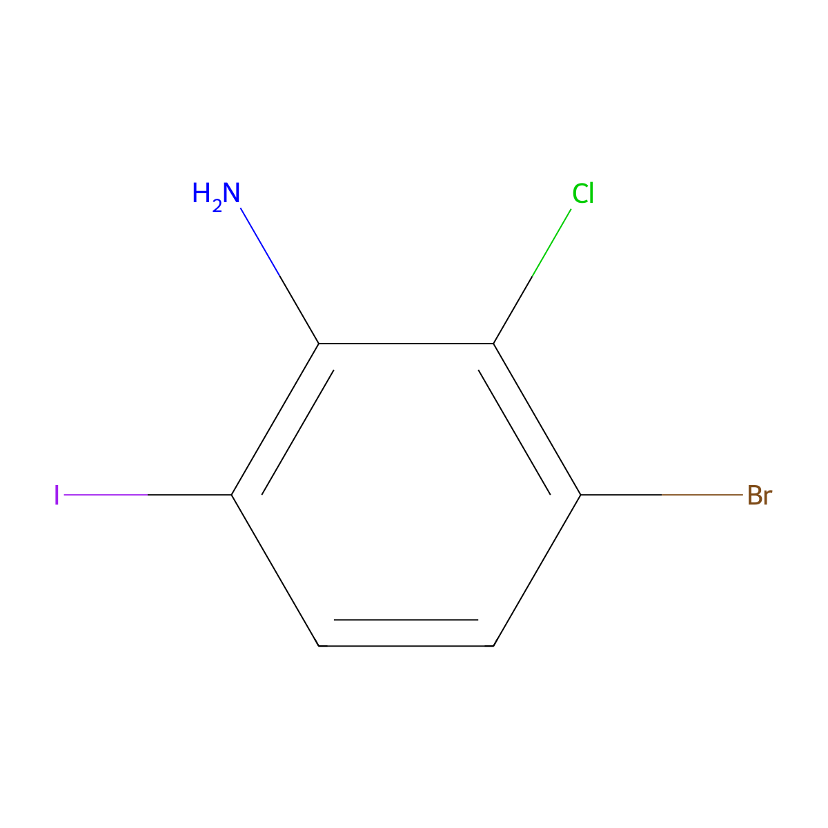 3-Bromo-2-chloro-6-iodoaniline molecular structure, CAS 1695342-13-2
