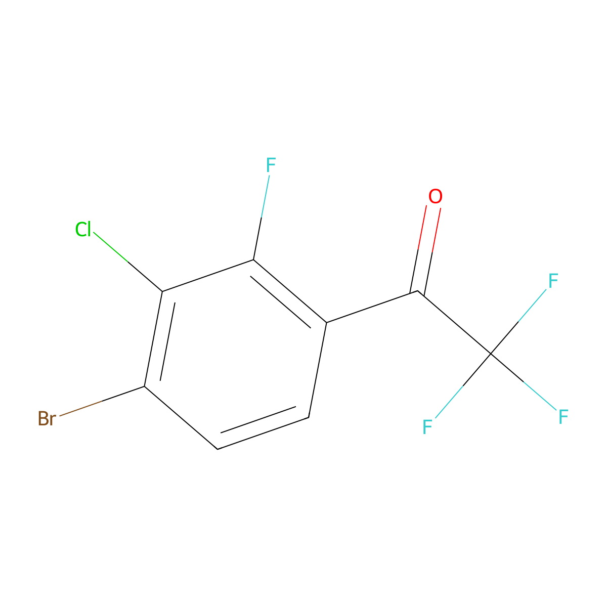 1-(4-Bromo-3-chloro-2-fluorophenyl)-2,2,2-trifluoroethan-1-one molecular structure, CAS 1695359-94-4