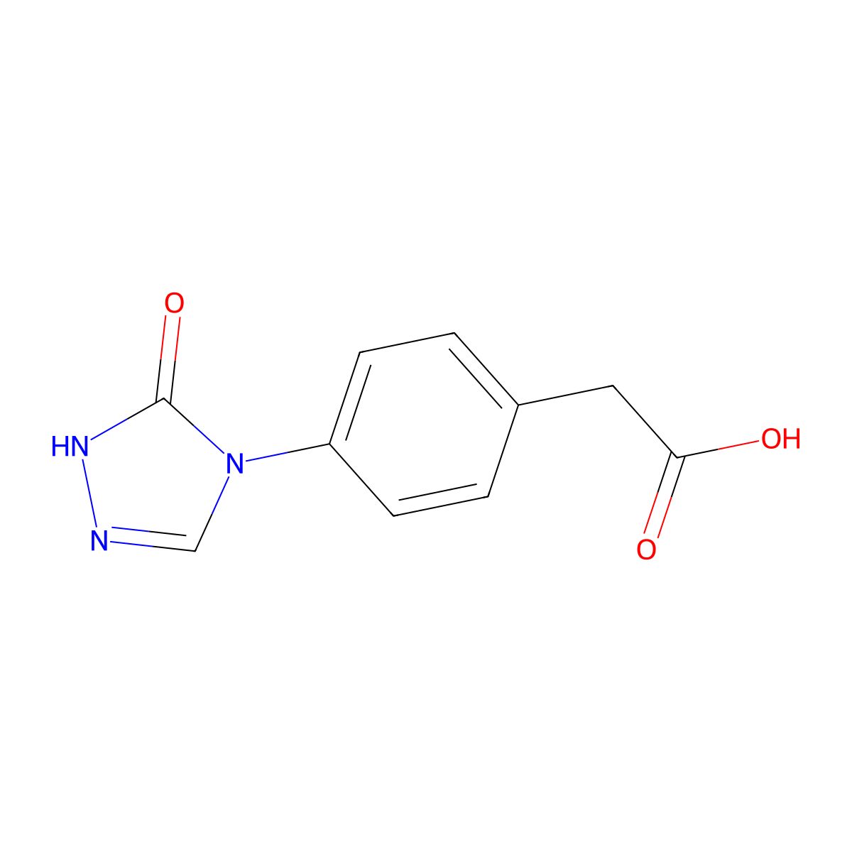 [4-(5-oxo-1,5-dihydro-4H-1,2,4-triazol-4-yl)phenyl]acetic acid molecular structure, CAS 1695360-29-2