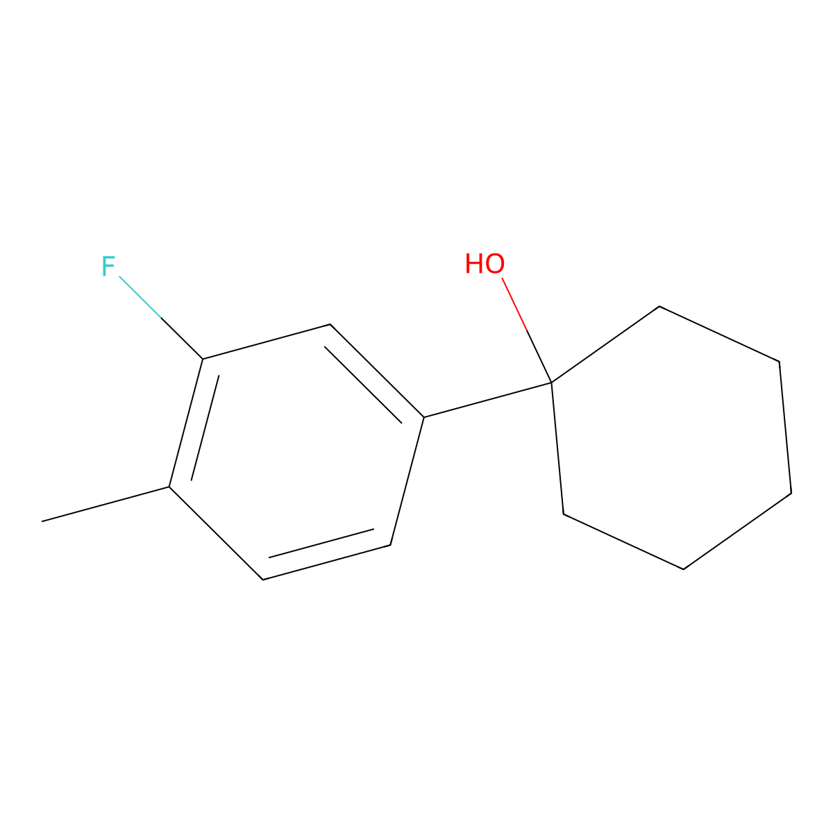 1-(3-Fluoro-4-methylphenyl)cyclohexanol molecular structure, CAS 1695367-90-8