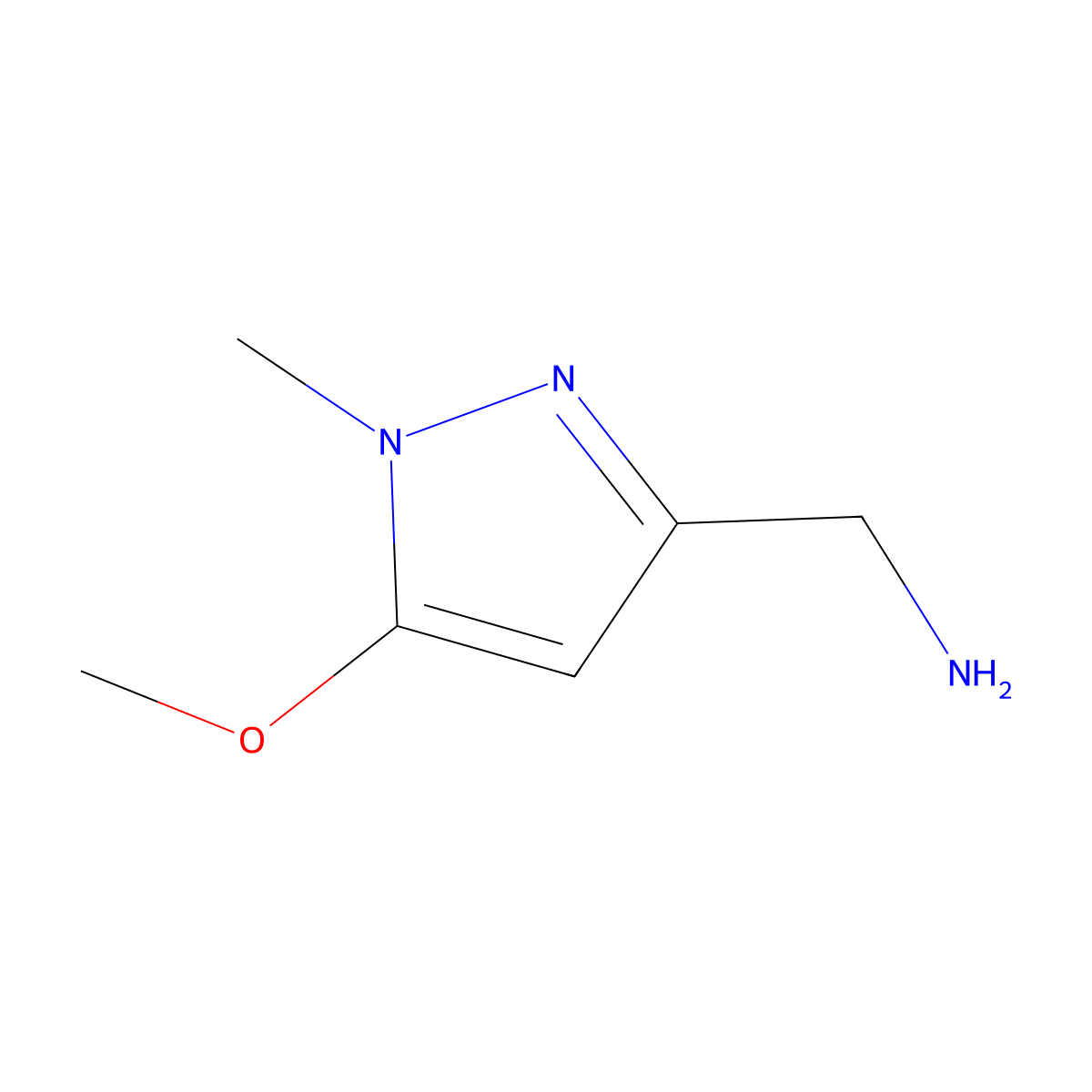 (5-Methoxy-1-methyl-1H-pyrazol-3-yl)methanamine molecular structure, CAS 1695384-32-7