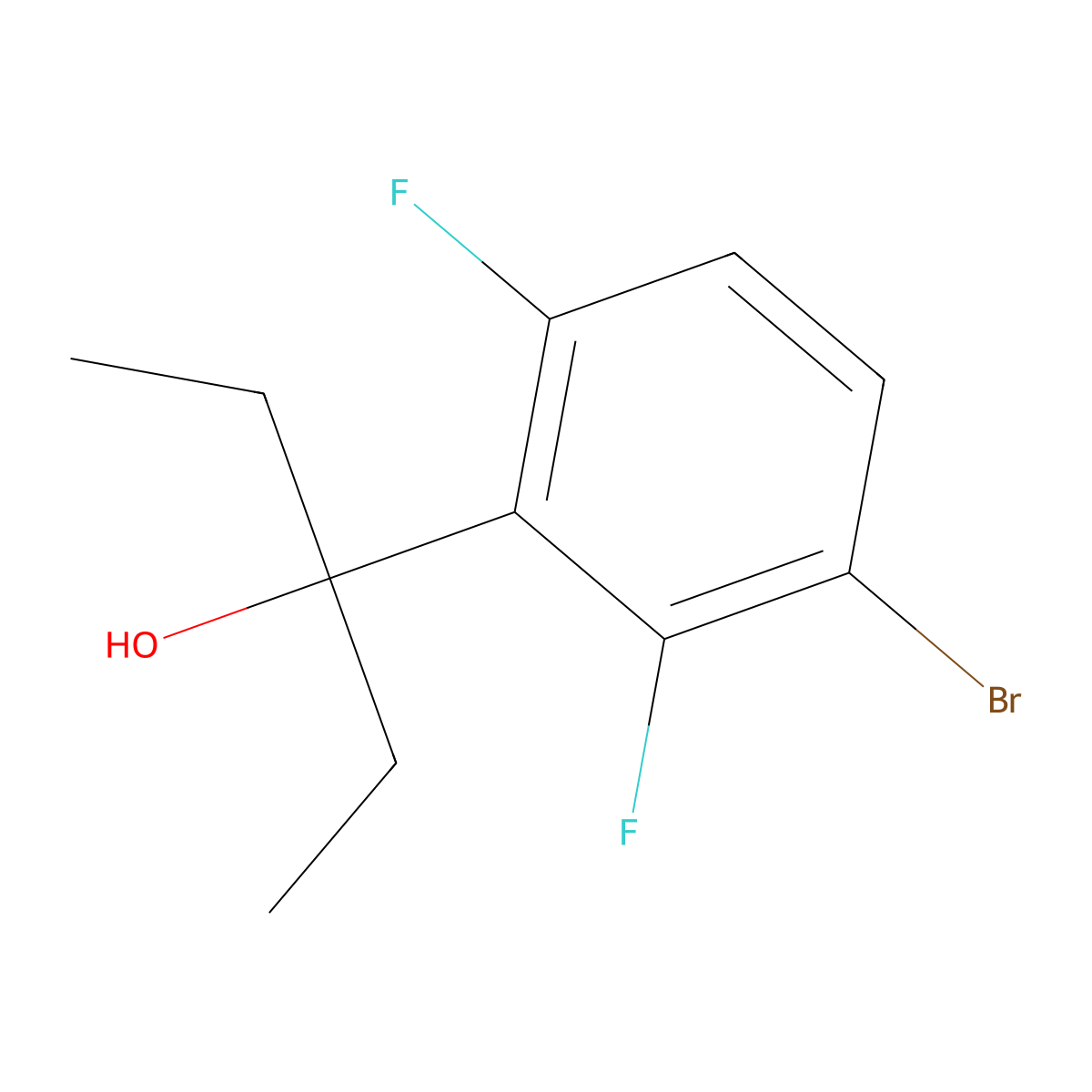 3-(3-Bromo-2,6-difluorophenyl)pentan-3-ol molecular structure, CAS 1695390-29-4