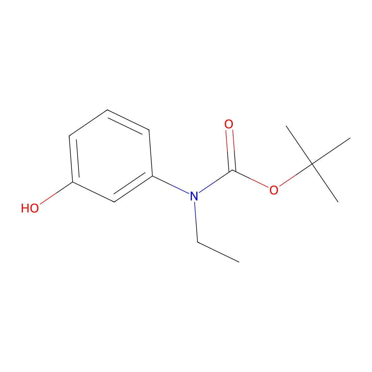 tert-butyl N-ethyl-N-(3-hydroxyphenyl)carbamate molecular structure, CAS 1695391-54-8