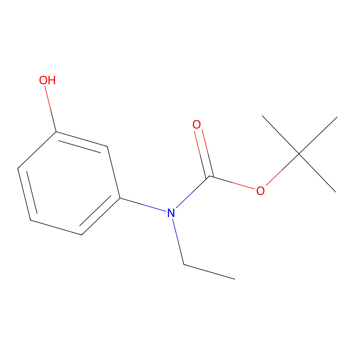 tert-butyl N-ethyl-N-(3-hydroxyphenyl)carbamate molecular structure, CAS 1695391-54-8