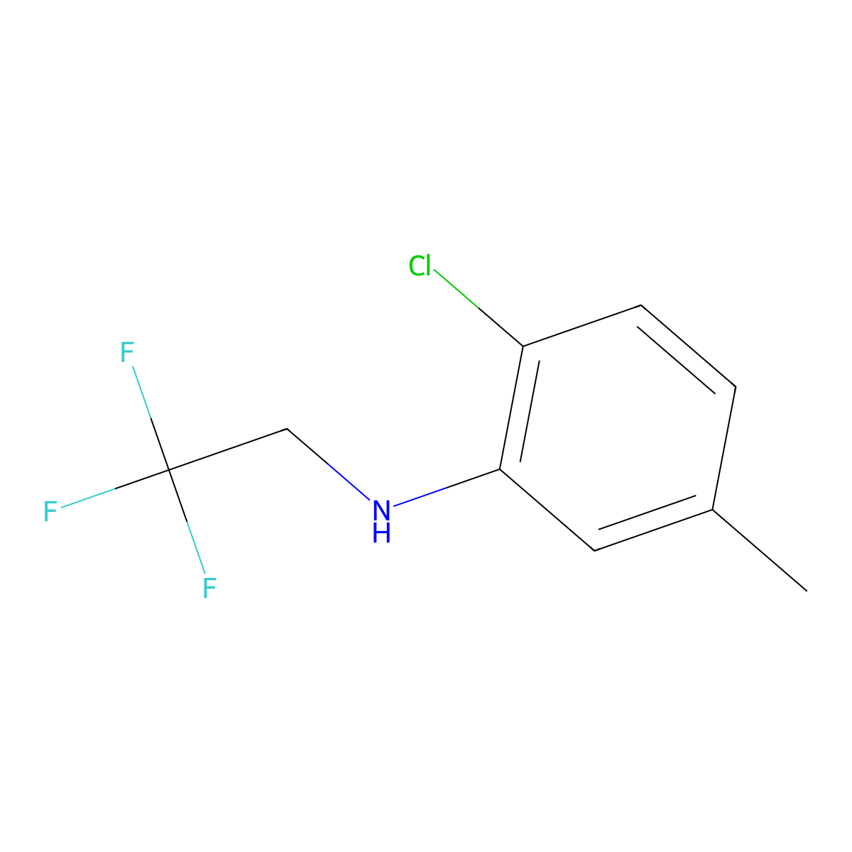 2-chloro-5-methyl-N-(2,2,2-trifluoroethyl)aniline molecular structure, CAS 1695398-86-7