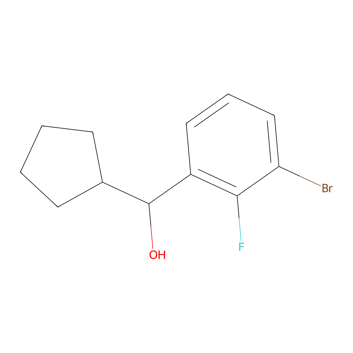 3-Bromo-alpha-cyclopentyl-2-fluorobenZenemethanol molecular structure, CAS 1695403-48-5