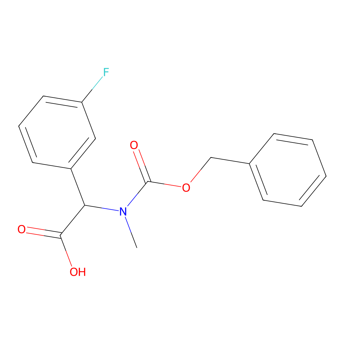 2-{[(Benzyloxy)carbonyl](methyl)amino}-2-(3-fluorophenyl)acetic acid molecular structure, CAS 1695405-82-3