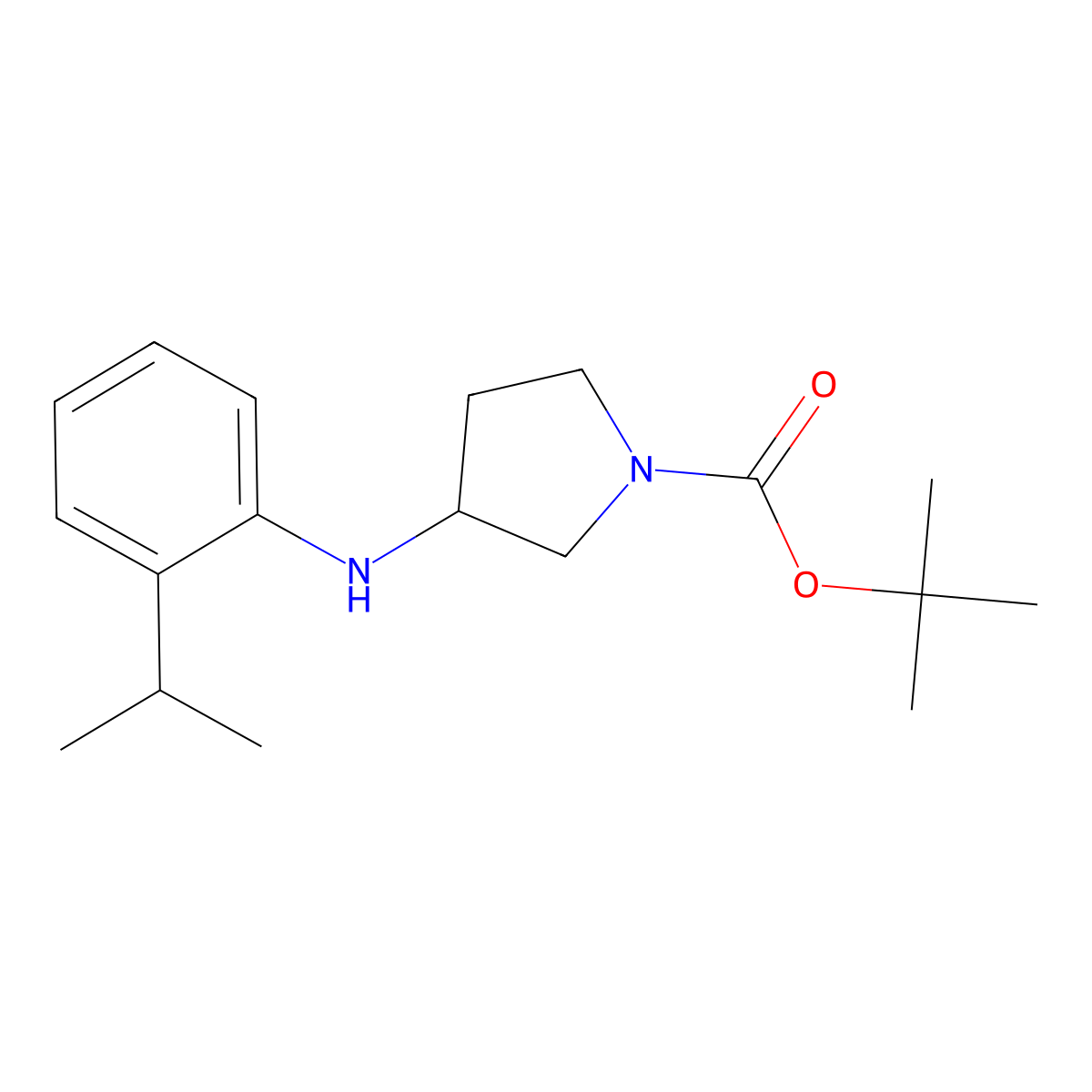Tert-butyl 3-((2-isopropylphenyl)amino)pyrrolidine-1-carboxylate molecular structure, CAS 1695409-09-6