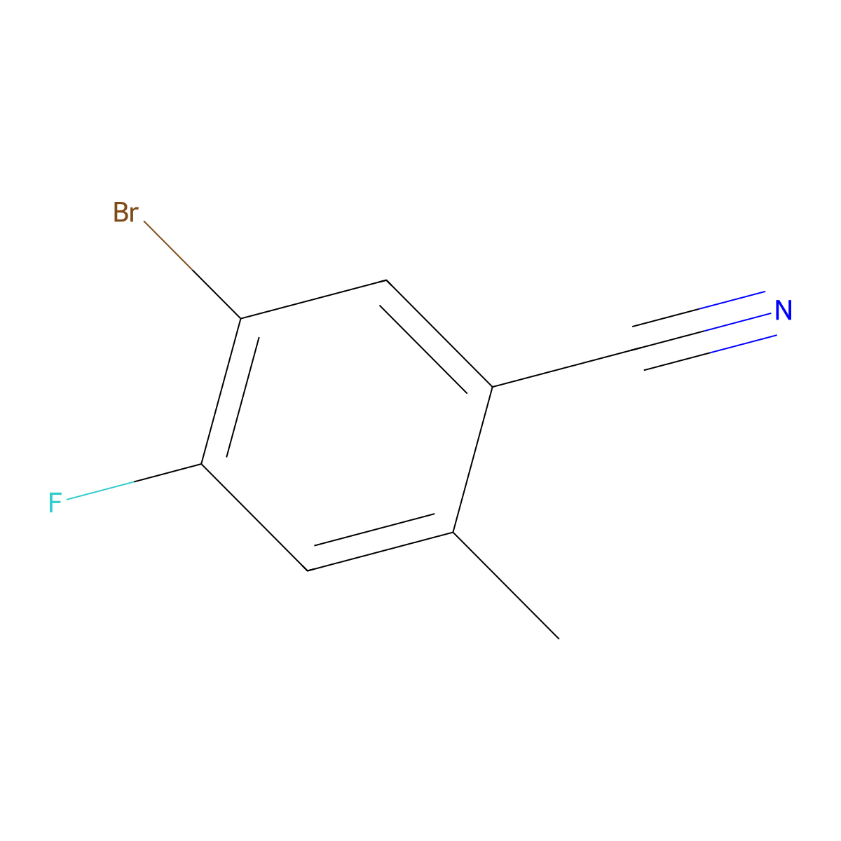 5-Bromo-4-fluoro-2-methylbenzonitrile molecular structure, CAS 1695413-38-7