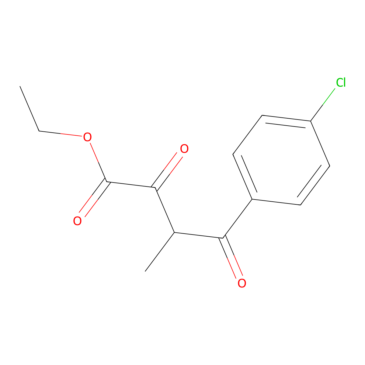 Ethyl 4-(4-chlorophenyl)-3-methyl-2,4-dioxobutanoate molecular structure, CAS 169544-41-6