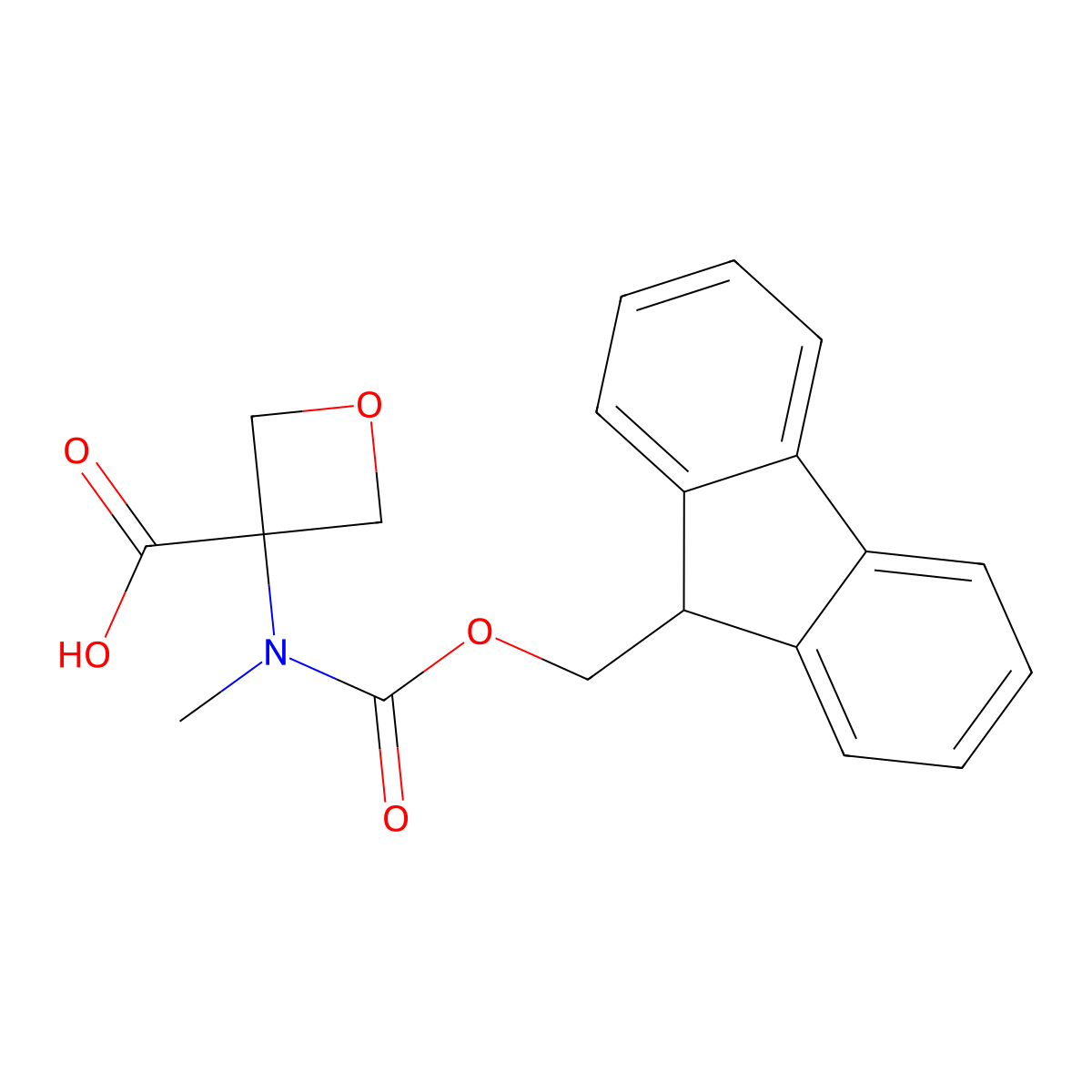 3-({[(9H-fluoren-9-yl)methoxy]carbonyl}(methyl)amino)oxetane-3-carboxylic acid molecular structure, CAS 1695443-84-5