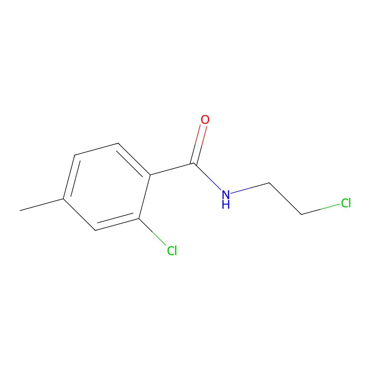 2-Chloro-N-(2-chloroethyl)-4-methylbenzamide molecular structure, CAS 1695446-79-7