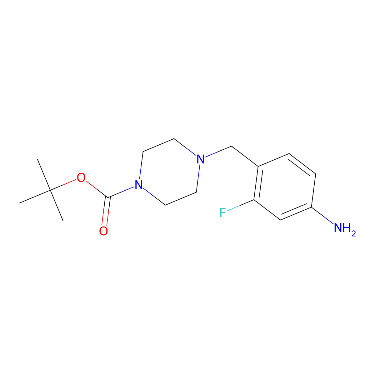 tert-Butyl 4-(4-amino-2-fluorobenzyl)piperazine-1-carboxylate molecular structure, CAS 1695448-14-6