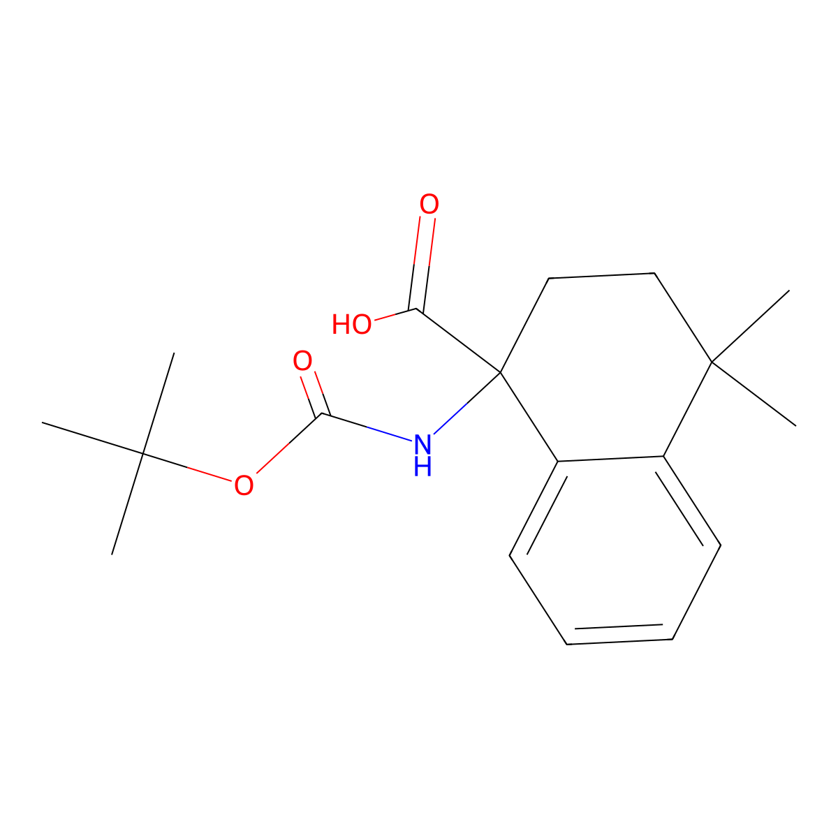 1-{[(Tert-butoxy)carbonyl]amino}-4,4-dimethyl-1,2,3,4-tetrahydronaphthalene-1-carboxylic acid molecular structure, CAS 1695456-60-0