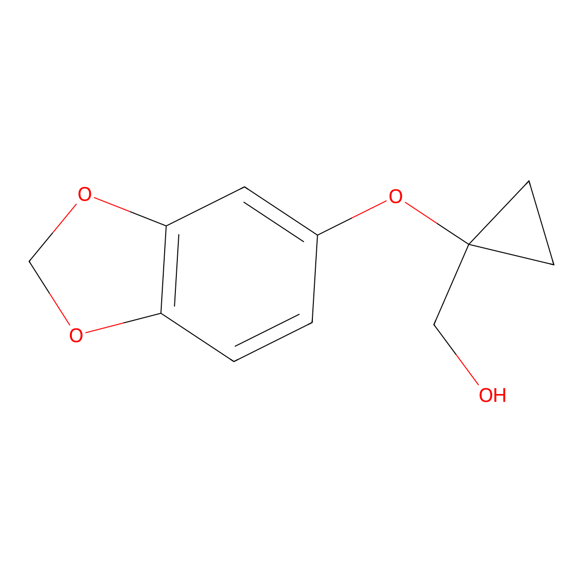 [1-(1,3-Dioxaindan-5-yloxy)cyclopropyl]methanol molecular structure, CAS 1695457-57-8