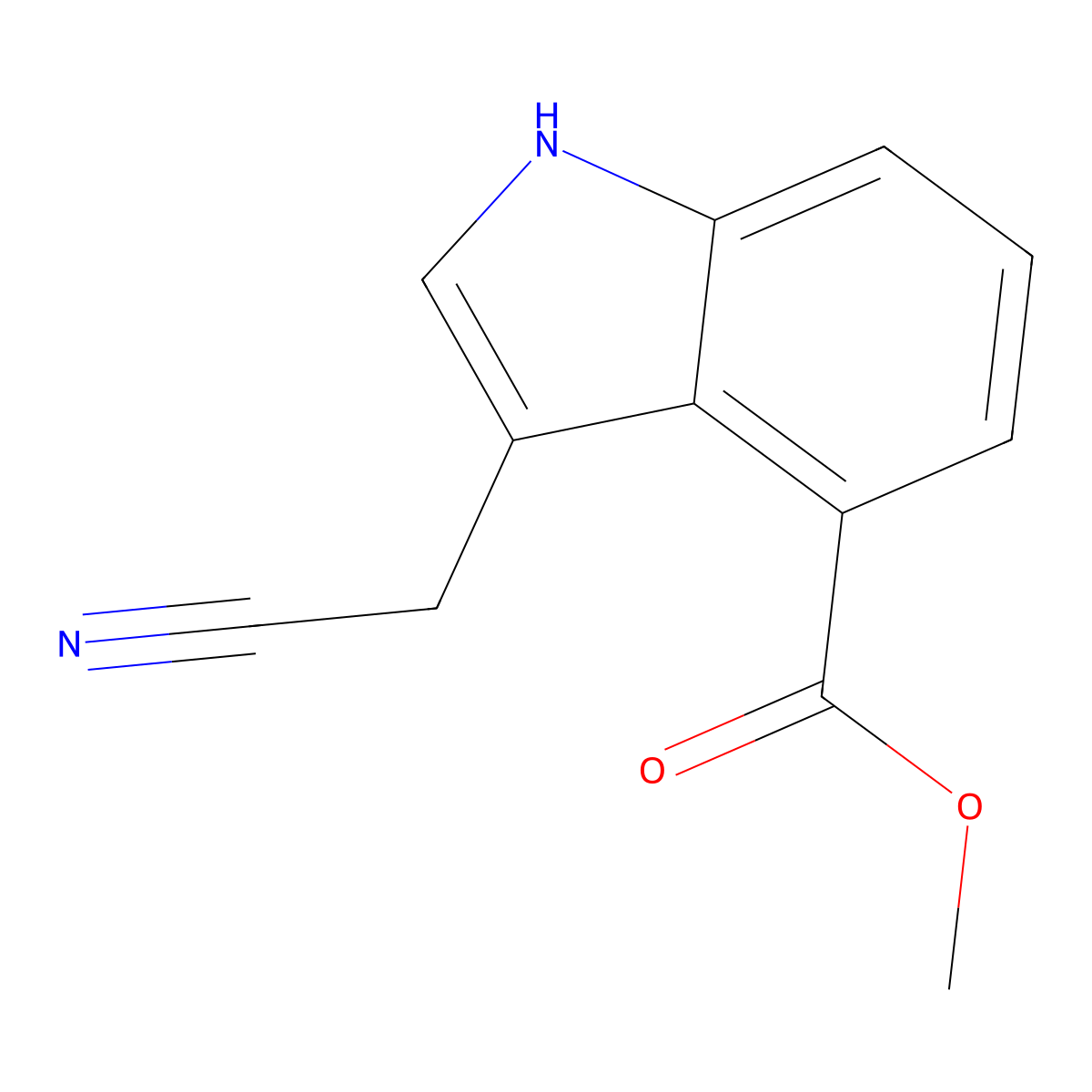 Methyl 3-(cyanomethyl)-1H-indole-4-carboxylate molecular structure, CAS 169546-86-5