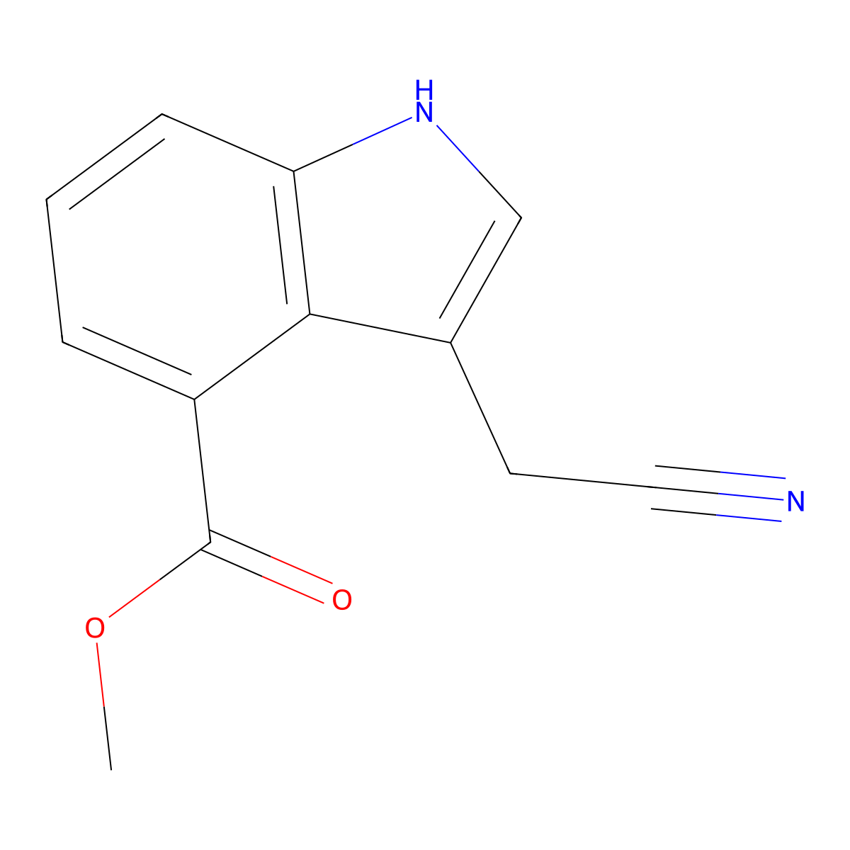Methyl 3-(cyanomethyl)-1H-indole-4-carboxylate molecular structure, CAS 169546-86-5