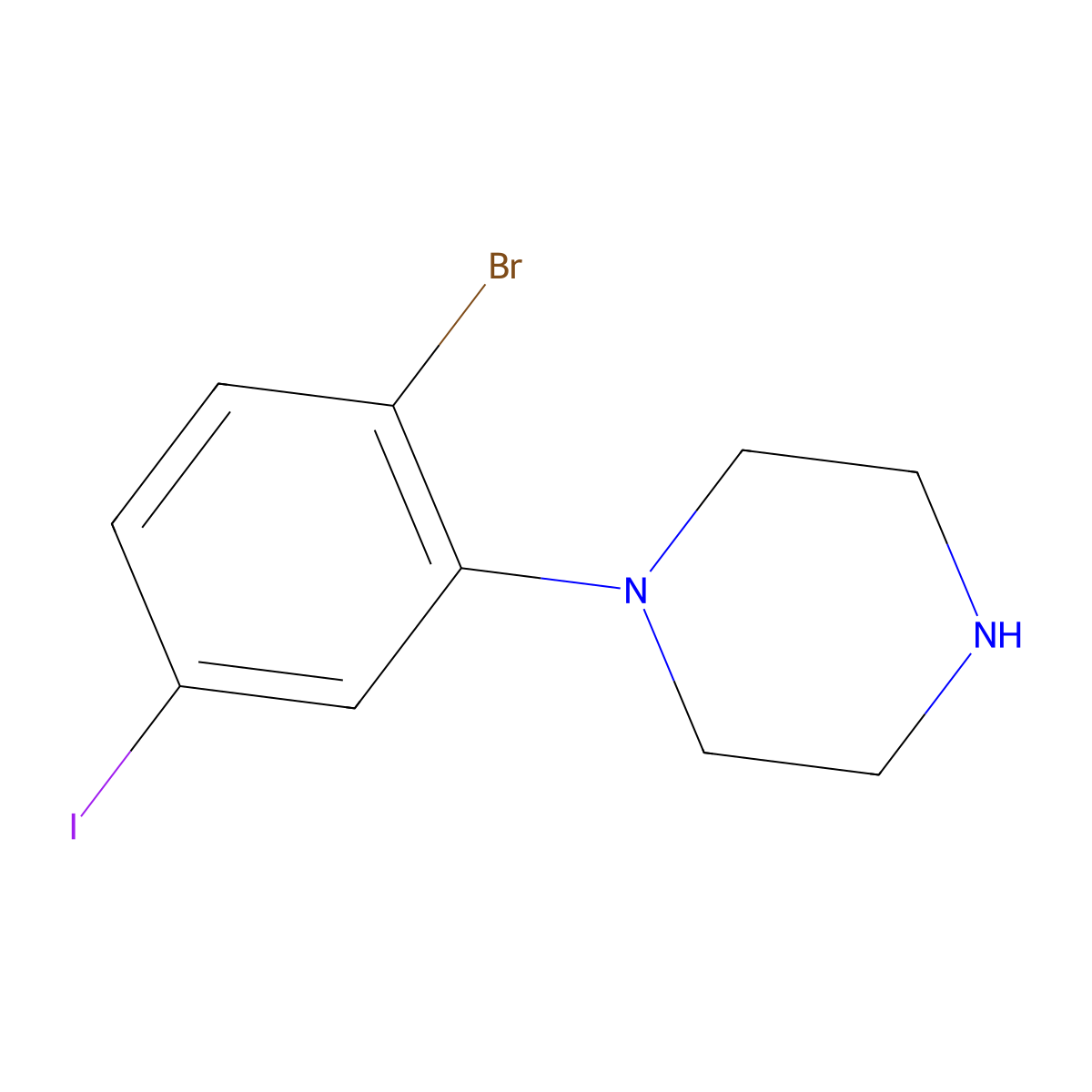1-(2-Bromo-5-iodophenyl)piperazine molecular structure, CAS 1695468-91-7