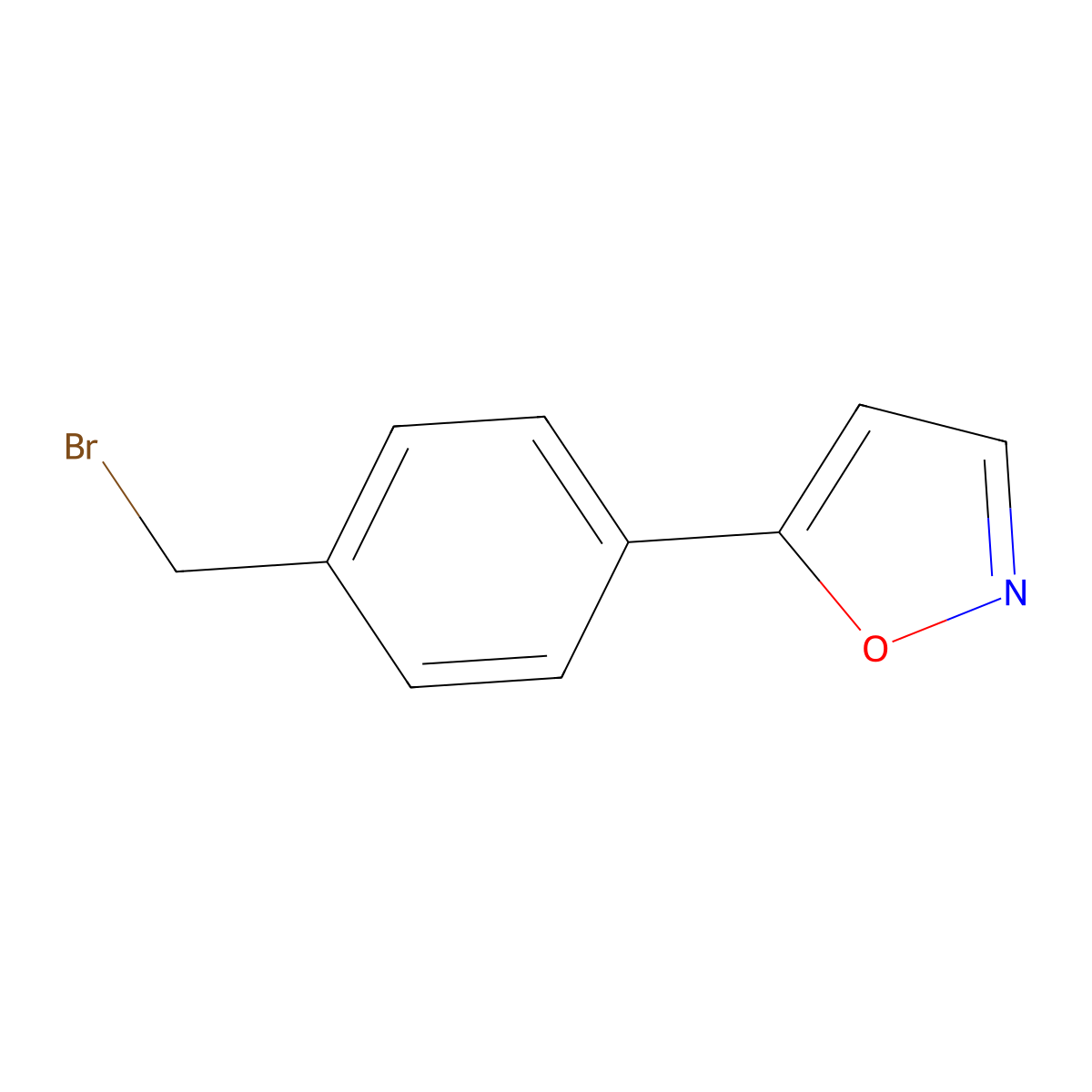 5-(4-(Bromomethyl)phenyl)isoxazole molecular structure, CAS 169547-50-6