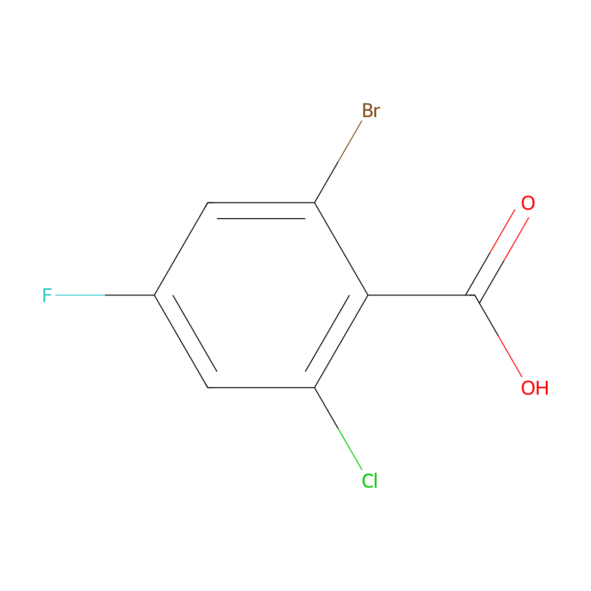 2-Bromo-6-chloro-4-fluorobenzoic acid molecular structure, CAS 1695489-54-3