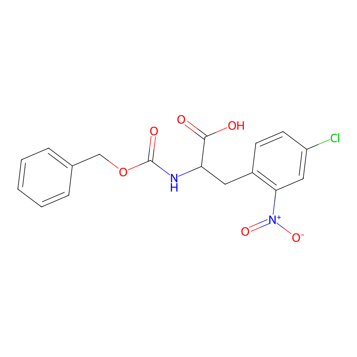 2-{[(Benzyloxy)carbonyl]amino}-3-(4-chloro-2-nitrophenyl)propanoic acid molecular structure, CAS 1695492-59-1