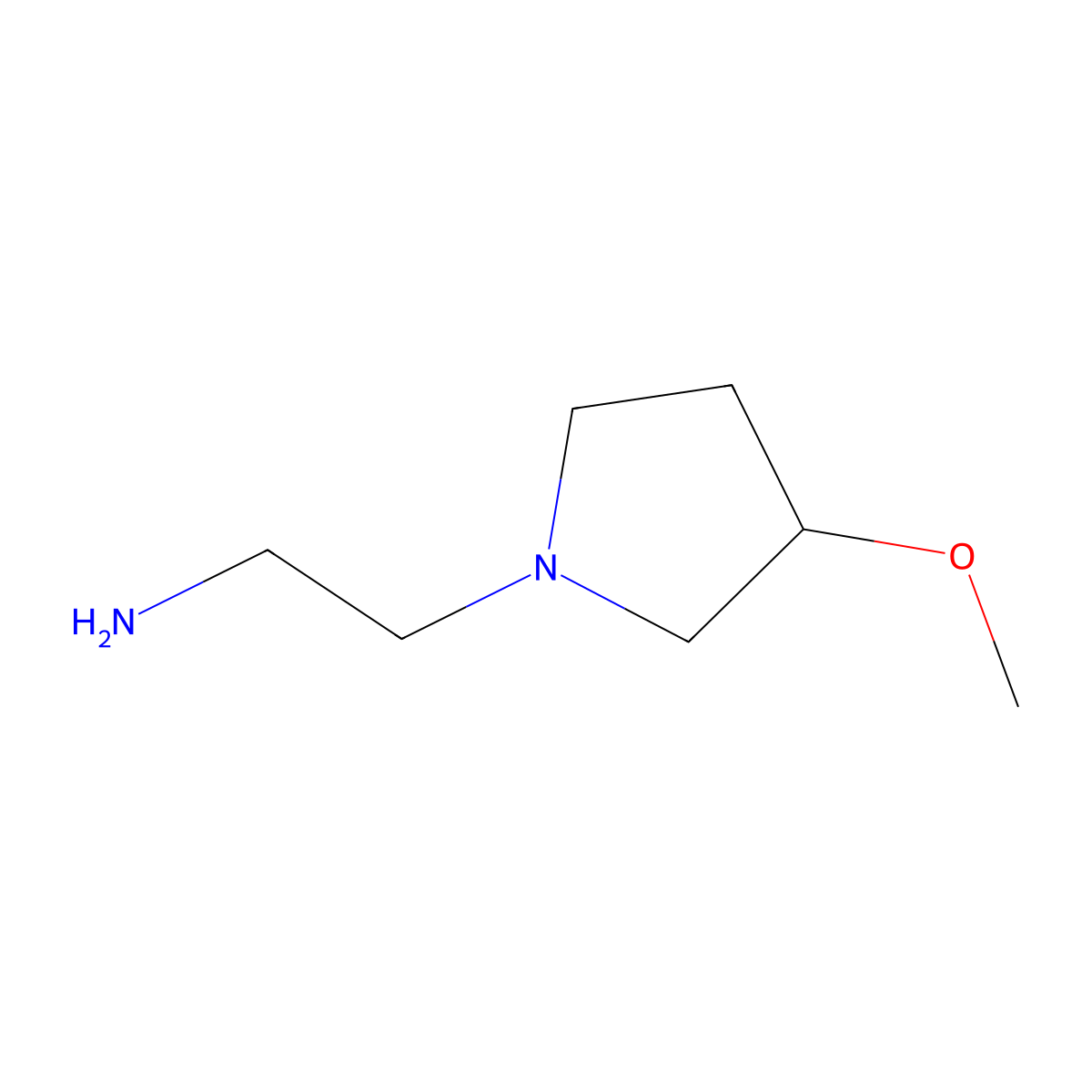 2-(3-Methoxypyrrolidin-1-yl)ethan-1-amine molecular structure, CAS 1695494-84-8