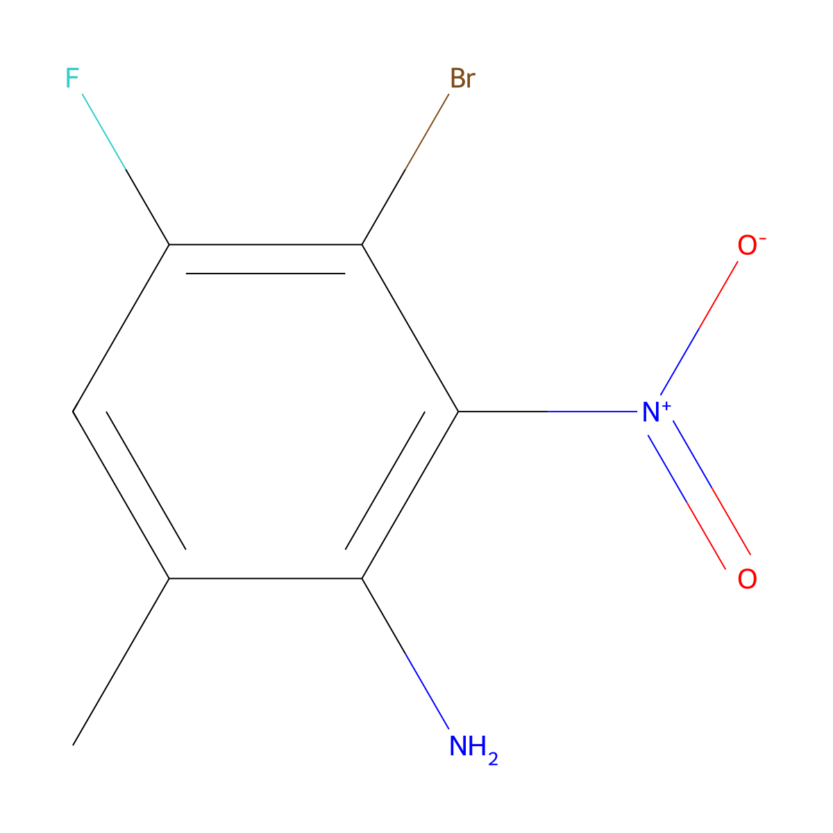 3-Bromo-4-fluoro-6-methyl-2-nitroaniline molecular structure, CAS 1695495-70-5