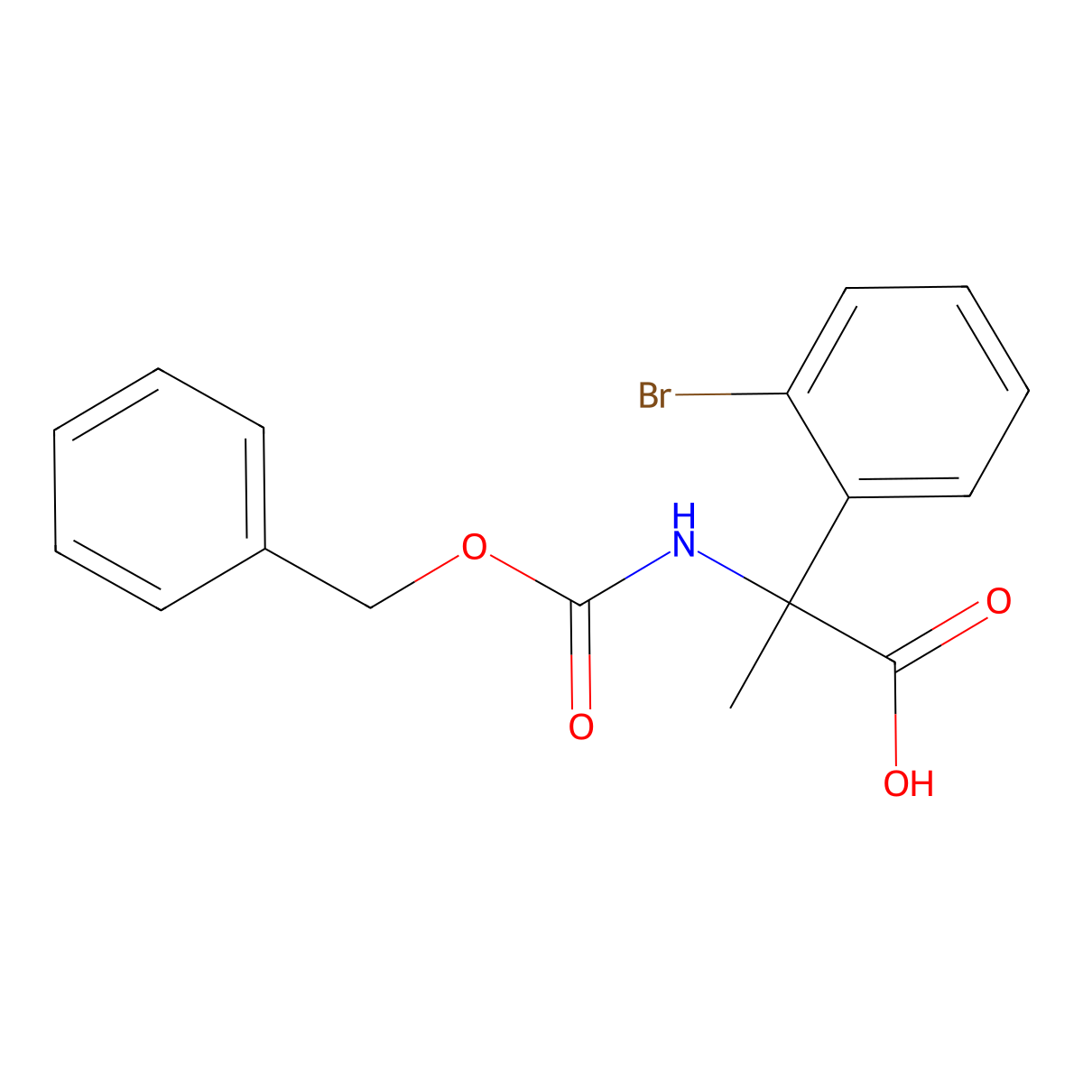 2-{[(Benzyloxy)carbonyl]amino}-2-(2-bromophenyl)propanoic acid molecular structure, CAS 1695503-54-8
