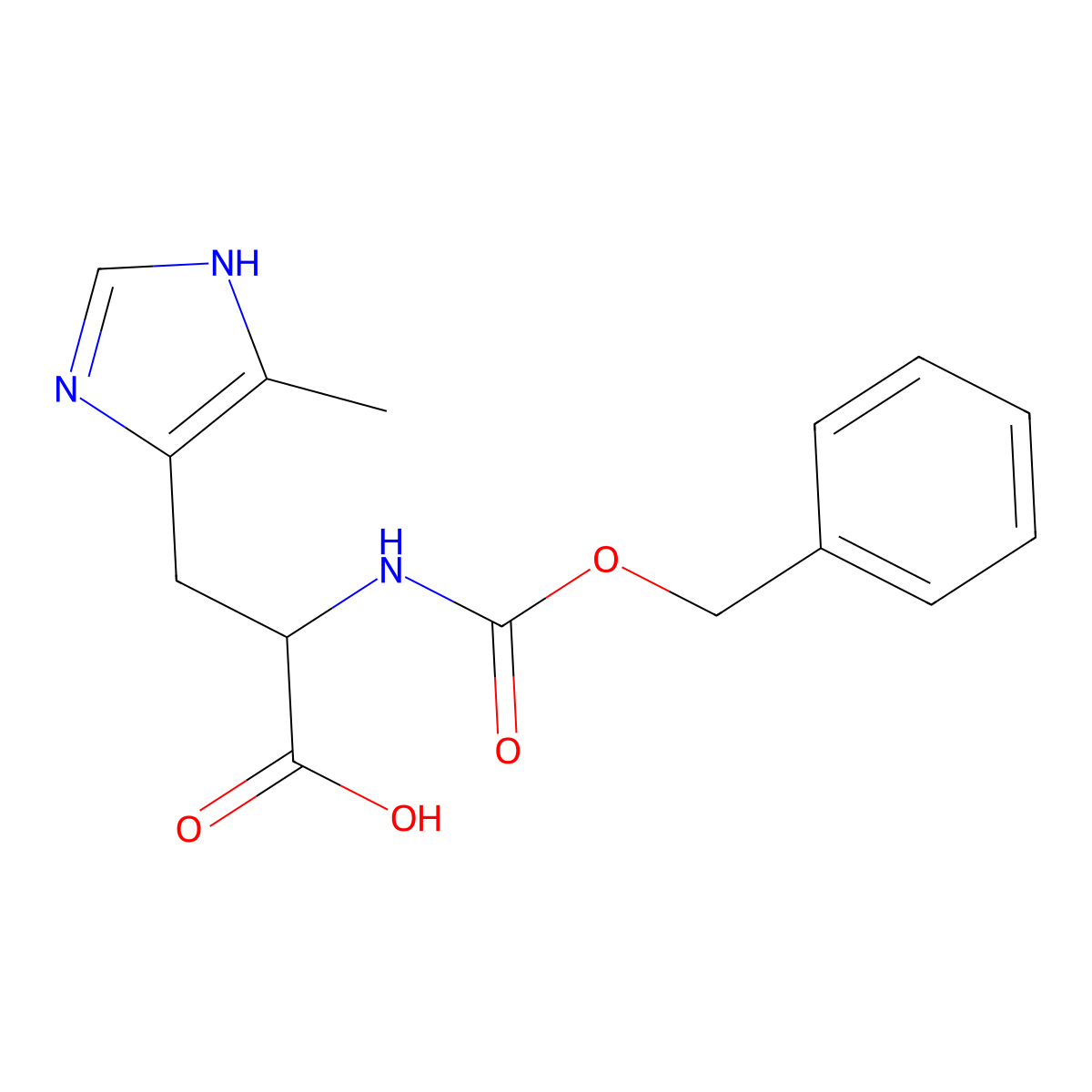 2-{[(benzyloxy)carbonyl]amino}-3-(4-methyl-1H-imidazol-5-yl)propanoic acid molecular structure, CAS 1695506-82-1
