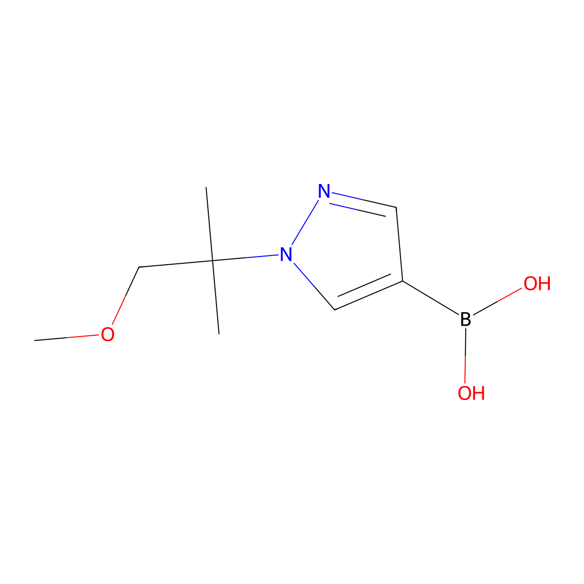 (1-(1-Methoxy-2-methylpropan-2-yl)-1H-pyrazol-4-yl)boronic acid molecular structure, CAS 1695506-98-9