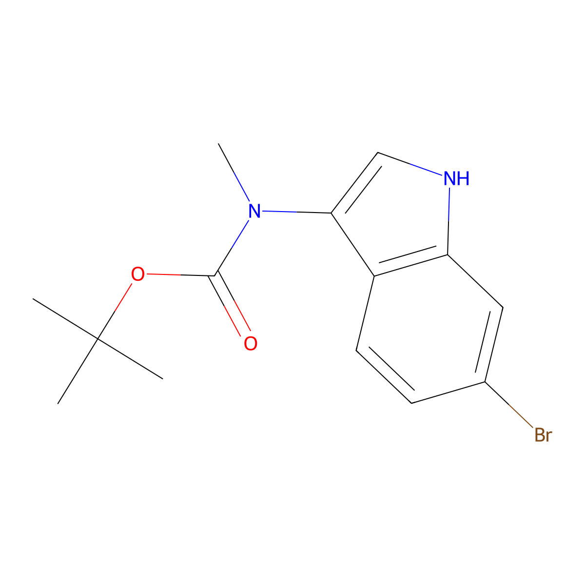 Tert-butyl (6-bromo-1H-indol-3-yl)(methyl)carbamate molecular structure, CAS 1695525-00-8