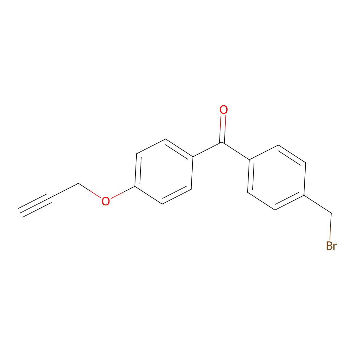 (4-(Bromomethyl)phenyl)(4-(prop-2-yn-1-yloxy)phenyl)methanone molecular structure, CAS 1695554-80-3