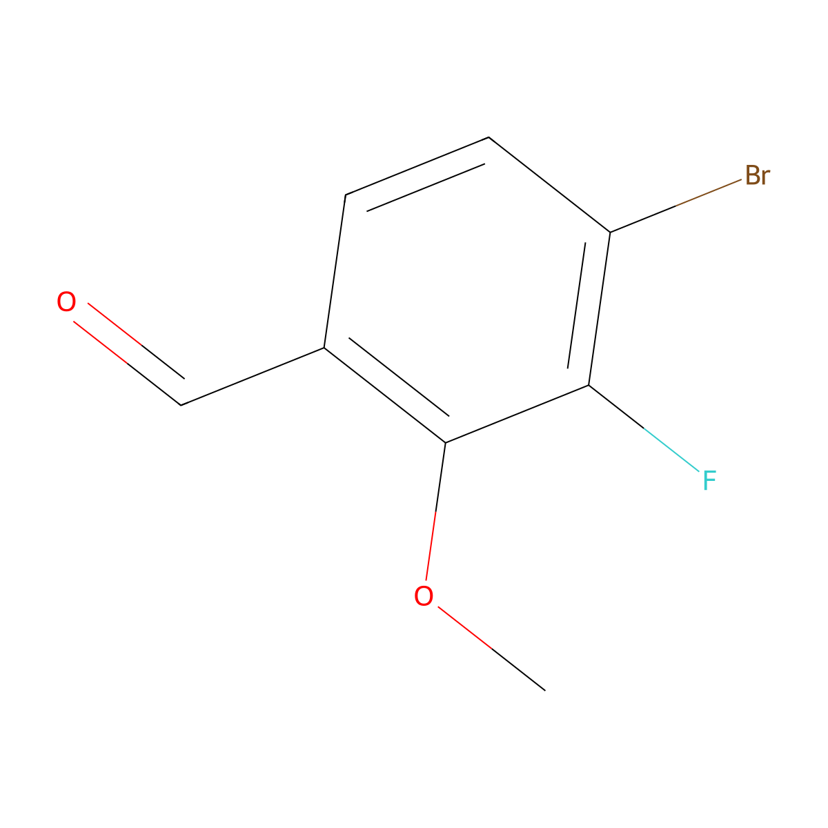 4-Bromo-3-fluoro-2-methoxybenzaldehyde molecular structure, CAS 1695567-81-7