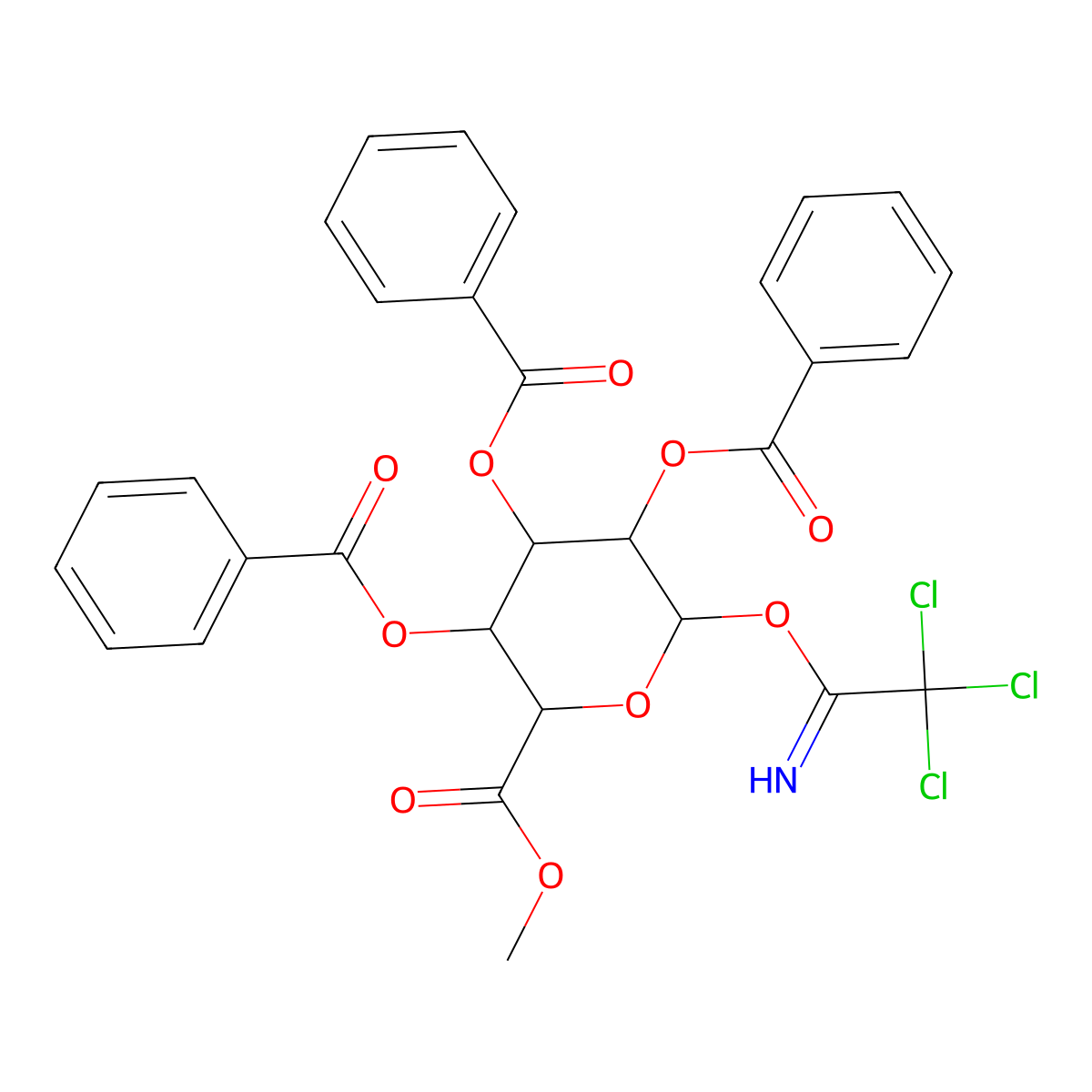 2,3,4-Tri-O-benzoyl-a-D-glucuronic Acid Methyl Ester, Trichloroacetimidate molecular structure, CAS 169557-99-7