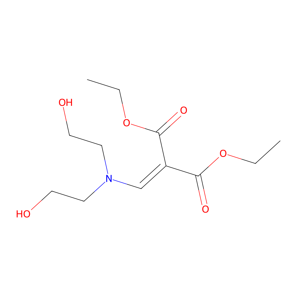 Diethyl {[bis(2-hydroxyethyl)amino]methylidene}propanedioate molecular structure, CAS 16956-52-8