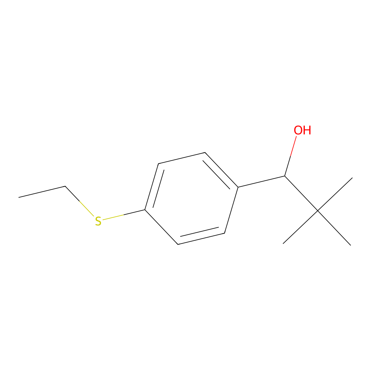 1-(4-(Ethylthio)phenyl)-2,2-dimethylpropan-1-ol molecular structure, CAS 1695606-79-1