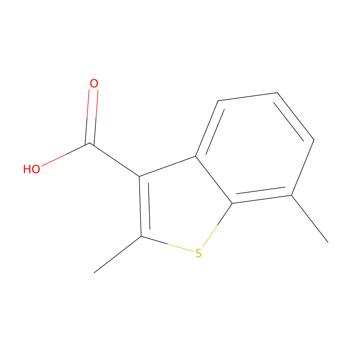 2,7-Dimethyl-1-benzothiophene-3-carboxylic acid molecular structure, CAS 1695614-51-7