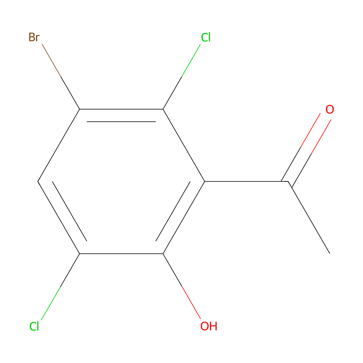 1-(3-Bromo-2,5-dichloro-6-hydroxyphenyl)ethan-1-one molecular structure, CAS 1695615-15-6