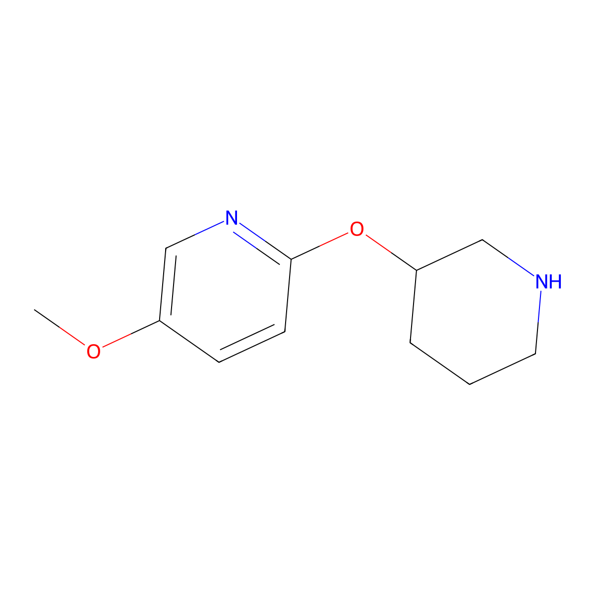 5-Methoxy-2-(piperidin-3-yloxy)pyridine molecular structure, CAS 1695617-69-6