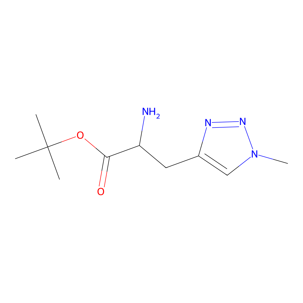 tert-butyl 2-amino-3-(1-methyl-1H-1,2,3-triazol-4-yl)propanoate molecular structure, CAS 1695620-39-3