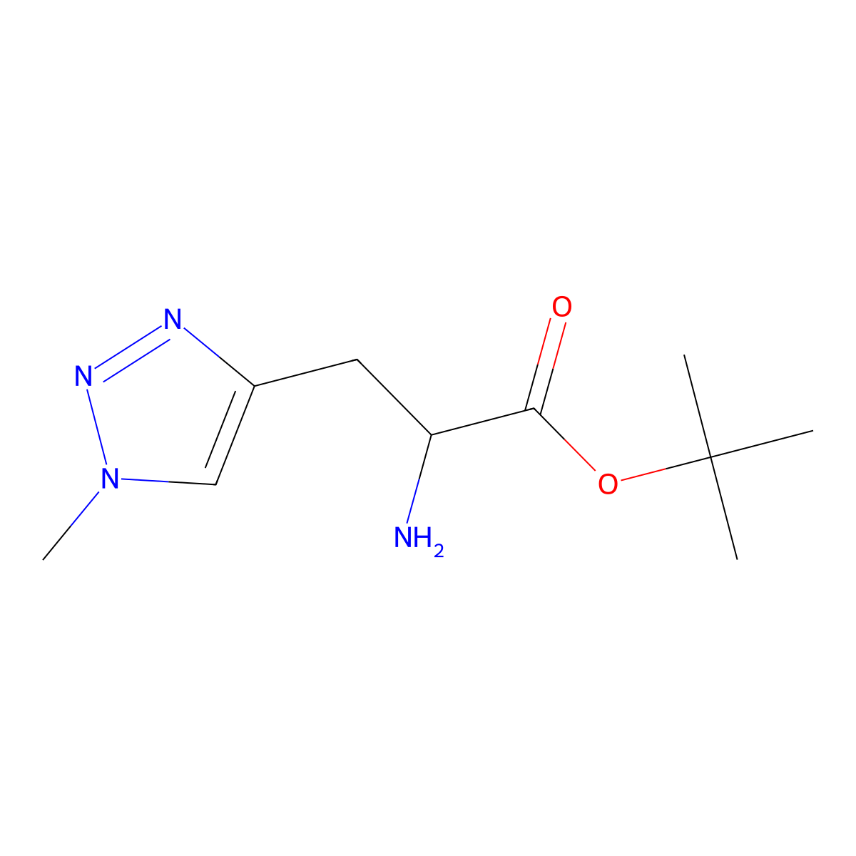 tert-butyl 2-amino-3-(1-methyl-1H-1,2,3-triazol-4-yl)propanoate molecular structure, CAS 1695620-39-3