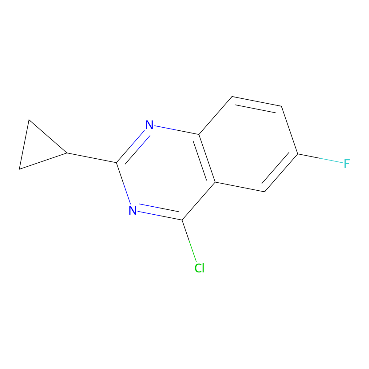 4-Chloro-2-cyclopropyl-6-fluoroquinazoline molecular structure, CAS 1695621-65-8