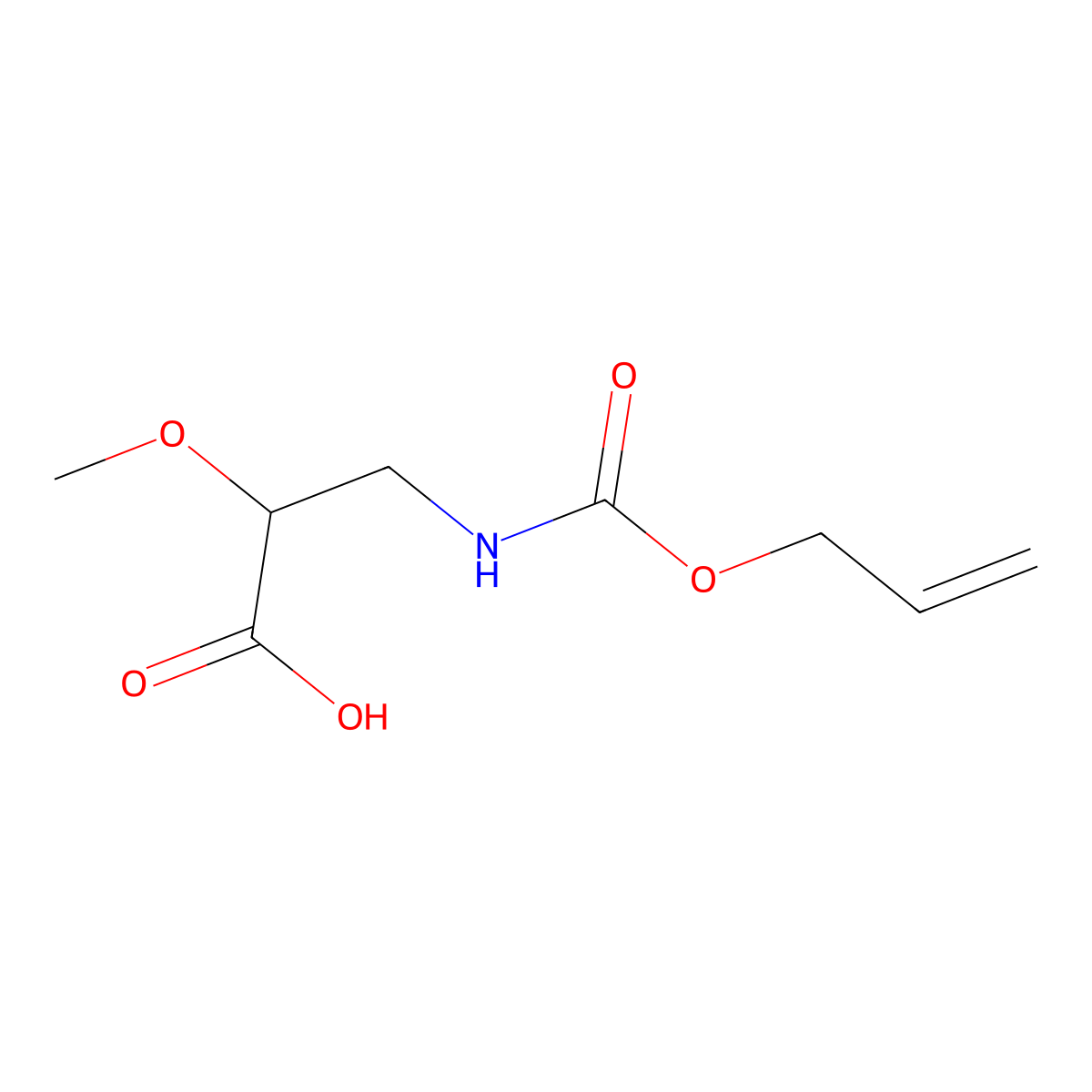 2-Methoxy-3-{[(prop-2-en-1-yloxy)carbonyl]amino}propanoic acid molecular structure, CAS 1695622-81-1
