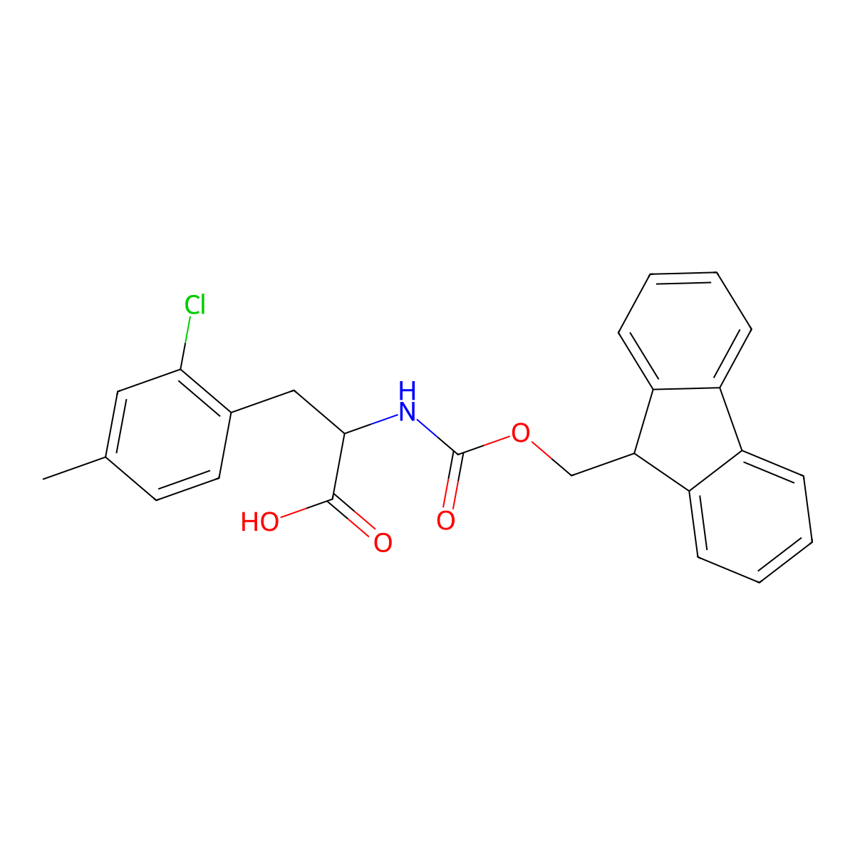 3-(2-Chloro-4-methylphenyl)-2-(9H-fluoren-9-ylmethoxycarbonylamino)propanoic acid molecular structure, CAS 1695626-61-9