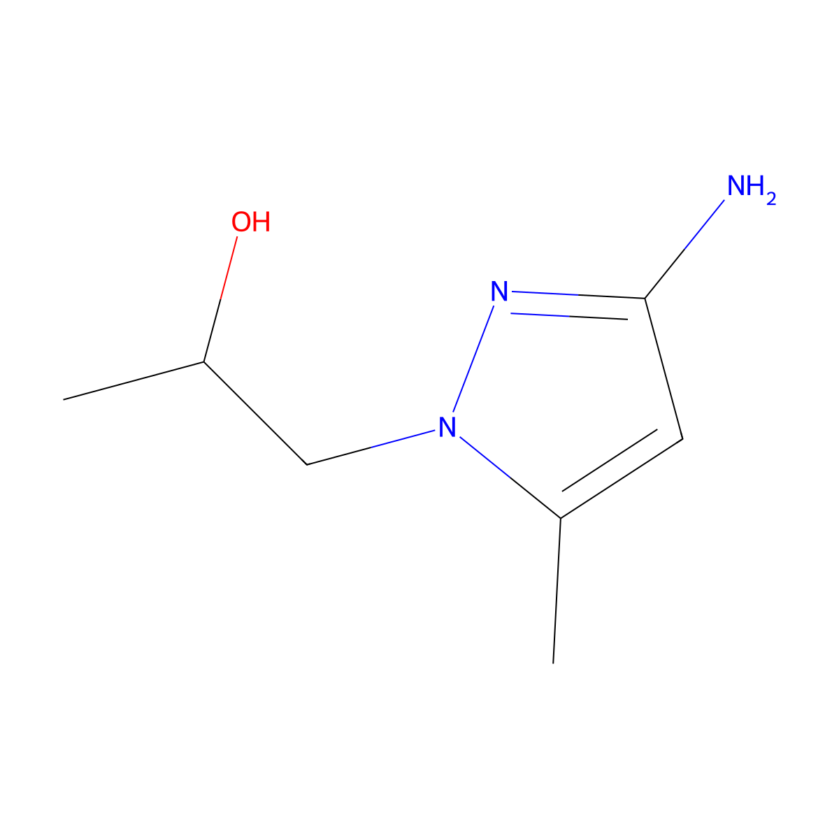 1-(3-Amino-5-methyl-1H-pyrazol-1-yl)propan-2-ol molecular structure, CAS 1695629-77-6