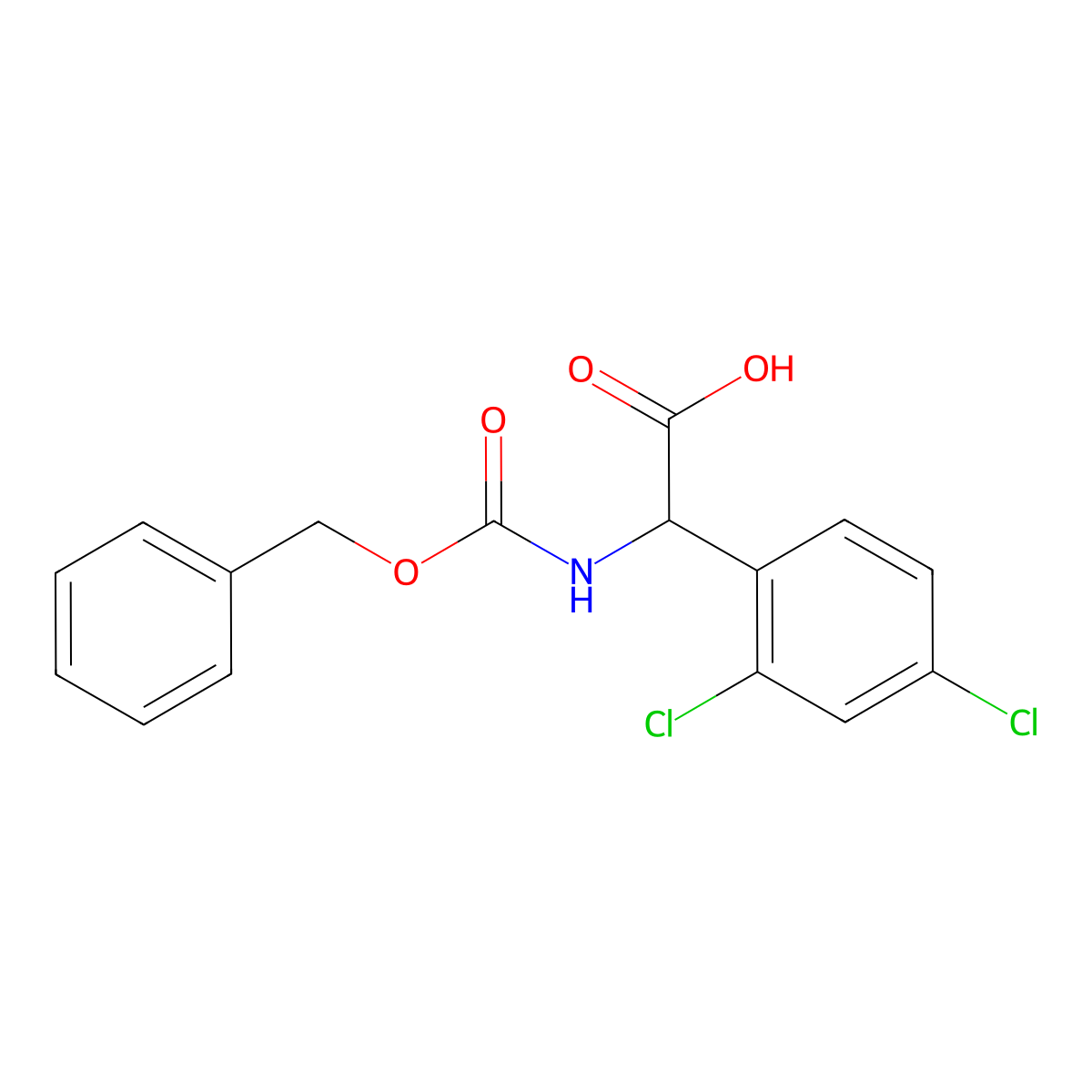 2-{[(Benzyloxy)carbonyl]amino}-2-(2,4-dichlorophenyl)acetic acid molecular structure, CAS 1695632-43-9