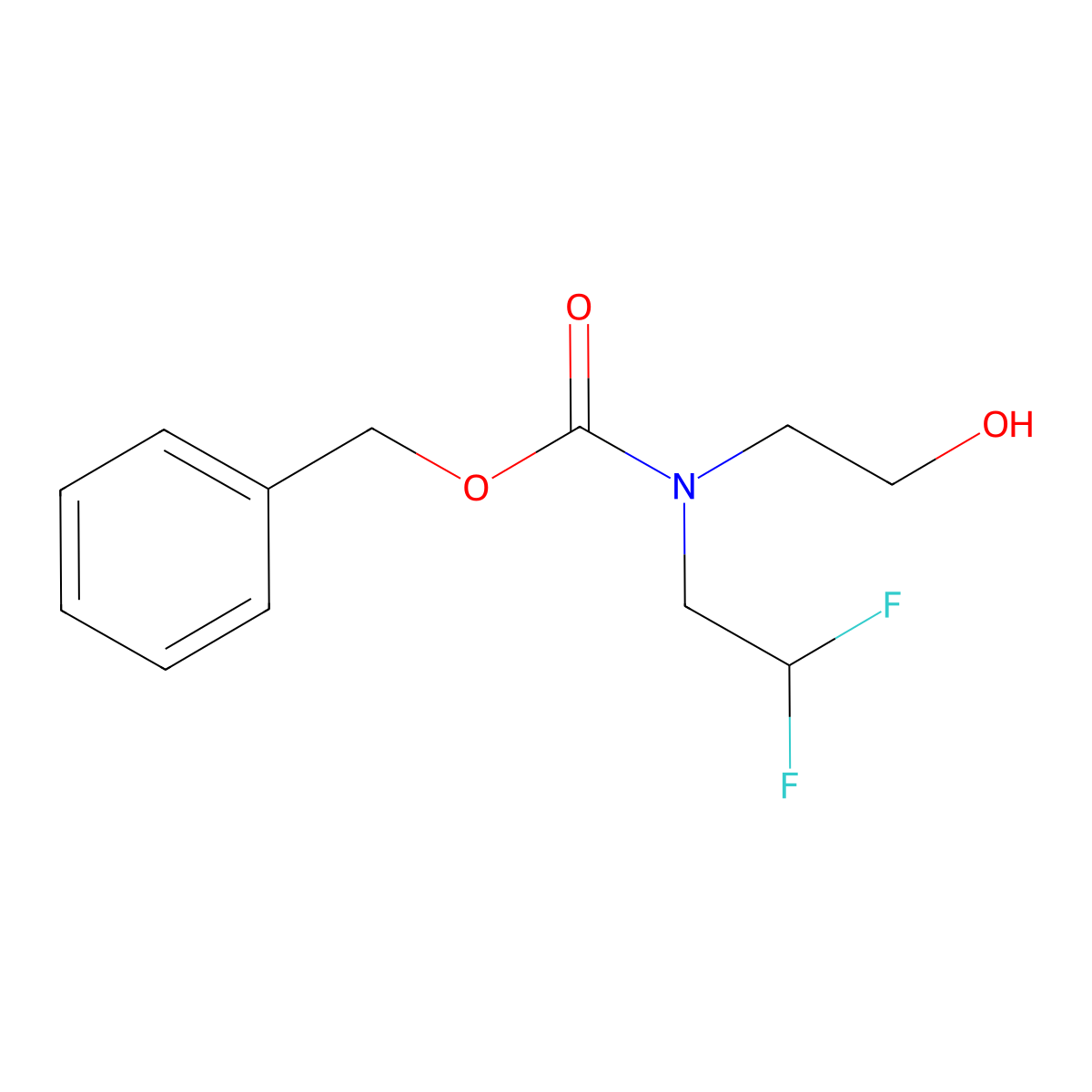 benzyl N-(2,2-difluoroethyl)-N-(2-hydroxyethyl)carbamate molecular structure, CAS 1695641-01-0