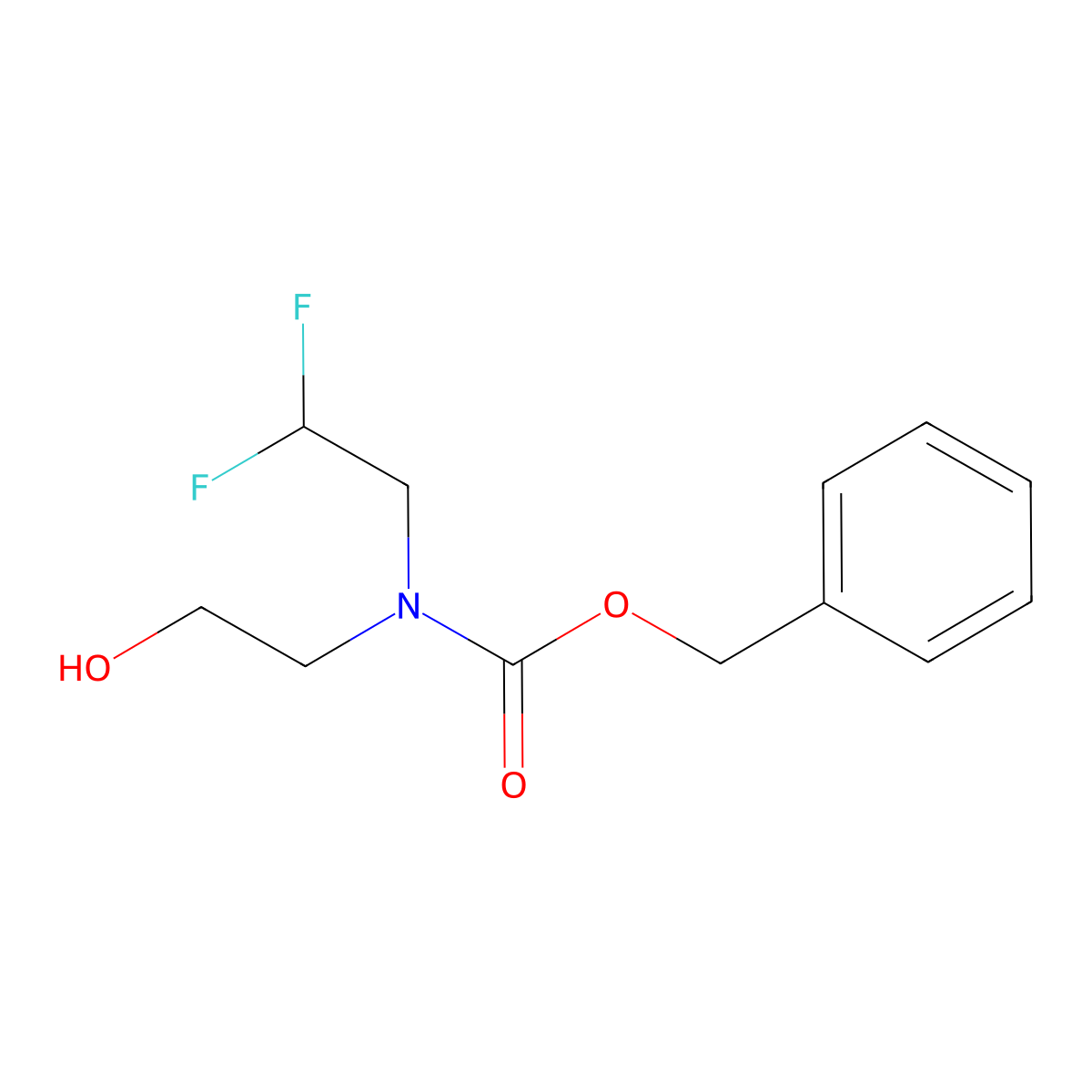 benzyl N-(2,2-difluoroethyl)-N-(2-hydroxyethyl)carbamate molecular structure, CAS 1695641-01-0
