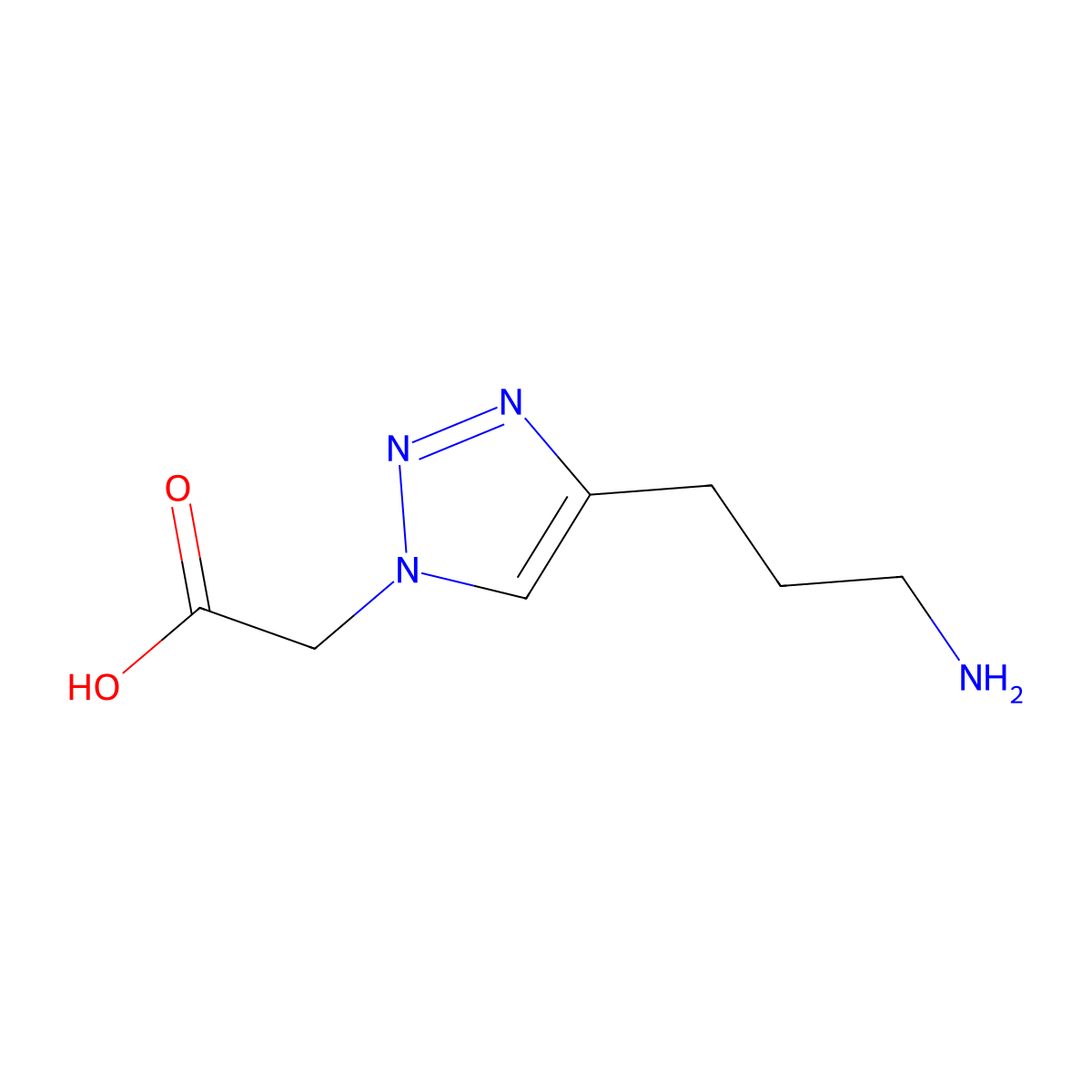 2-[4-(3-aminopropyl)-1H-1,2,3-triazol-1-yl]acetic acid molecular structure, CAS 1695641-34-9