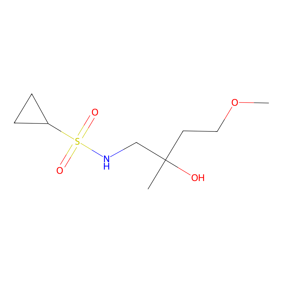 2-(Cyclopropanesulfonamidomethyl)-4-methoxybutan-2-ol molecular structure, CAS 1695648-32-8